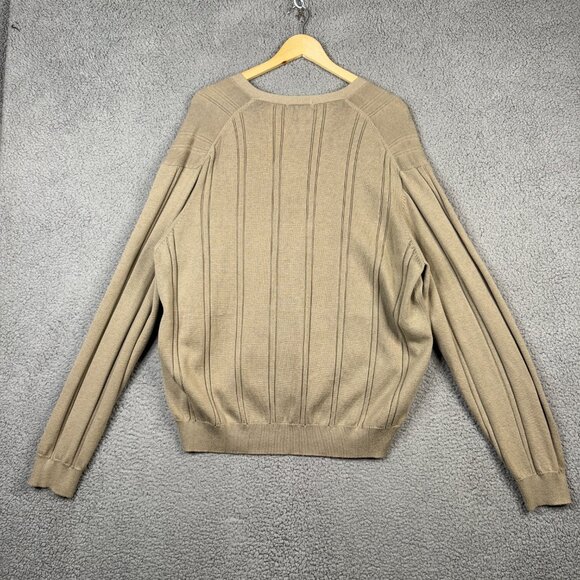 Arnold Palmer Sweater Mens Size XL Camel Brown Cardigan VTG Loose Fit Old Money - Picture 3 of 14